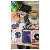 Lot of Vintage Vinyl Records and Toy Bowling Set