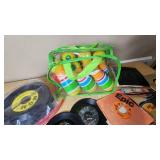 Lot of Vintage Vinyl Records and Toy Bowling Set
