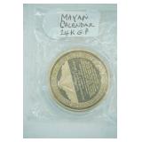 24K Gold-Plated Mayan Calendar Commemorative Coin. Clear Plastic Case
