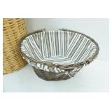 Wicker Hamper and Canvas Lined Basket