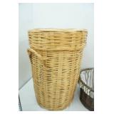 Wicker Hamper and Canvas Lined Basket