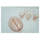 Vintage Pink Depression Glass Dishes