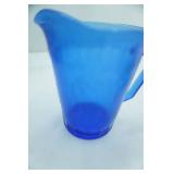 Vintage Fire King Jadeite Alice Pattern Saucer, Hazel-Atlas Shirley Temple Cobalt Blue Glass Creamer Pitcher