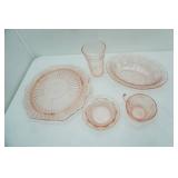 Vintage Pink Depression Glass Dishes