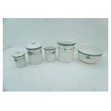 Studio Nova Adirondack Canister Set and Mixing Bowl. Stoneware Set.