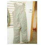 Vintage Ski-Doo "Formula" Snowmobile Jacket and Bib Set in Light Grey with Blue Stripes. New condition.