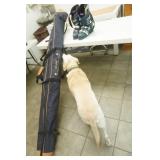 Snow Skis, Boots, Poles, and Bag