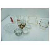 Vintage Beer Mugs, Pyrex Bakeware, Crystal Seashell Divided Relish Tray and more