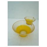 Vintage Blendo Yellow Ombre Fade Chip and Dip Set. 1950s