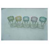 5 Small Square clip top , air tight lids