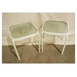 Glass-Top Patio Side Table Set