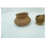 Native American Small Woven Baskets/Pouches and Trivet