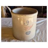 Red Wing Union Stoneware 3 Gallon Crock Bottom has Cracking and Chips