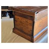 Antique Wooden Storage Chest with Compartments - 31" wide