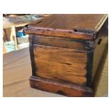 Antique Wooden Storage Chest with Compartments - 31" wide