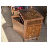 Wooden Cabinet with Hinged Door and Open Shelf