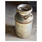 Vintage Steel Milk Can with Lid