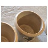 Set of Herb Planters including Chives, Sage, and Rosemary Ceramic Pots