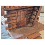 Handcrafted Wooden Cabin Birdhouse - Norwegian Stabbur Style