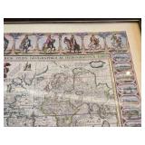 Framed Vintage World Map titled "Nova Totius Terrarum Orbis Geographica Ac Hydrographica Tabula" - approx. 22" wide