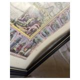 Framed Vintage World Map titled "Nova Totius Terrarum Orbis Geographica Ac Hydrographica Tabula" - approx. 22" wide