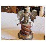 Pair of Eagle-Themed Table Lamps and Eagle Wall Decor (damaged)