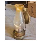 Antique Oil Lamp with Brass Base