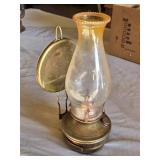 Antique Oil Lamp with Brass Base