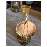 Antique Oil Lamp with Brass Base