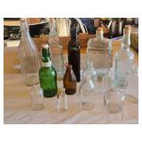 Lot of Assorted Glass Bottles Including Grolsch Bottle with Swing Top