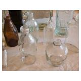 Lot of Assorted Glass Bottles Including Grolsch Bottle with Swing Top