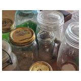 Lot of Mason Jars and Lids in Tomato Box