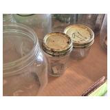 Lot of Mason Jars and Lids in Tomato Box