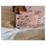 Wooden Ammunition Box with Gas Mask and Sea Dive Mask