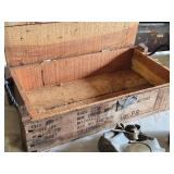 Wooden Ammunition Box with Gas Mask and Sea Dive Mask