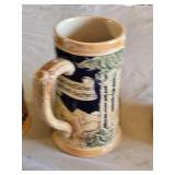 German Beer Steins and Mug Collection including Salzburg Mug, Decorative Steins, and Accessories