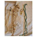 Vintage Jewelry Box with Assorted Costume Jewelry