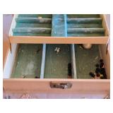 Vintage Jewelry Box with Assorted Costume Jewelry