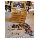 Jewelry Making Supplies, Beaded Necklaces, Bracelets with Wooden Jewelry Box
