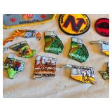 Police and Scout Patches, Keychain, and Memorabilia Collection including Minnesota New Hope Police Patches, Clan MacNaghten Keychain, and Boy Scouts Items