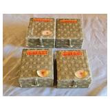 Decorative Chinese Opera Masks in Display Boxes including Guan Yu, Dou Er Dun, Wu Tian Qiu, and Yellow Mask - Approx. 4"