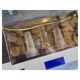 Glass Chess & Checkers Set with Magnetic Chess Sets