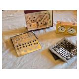 Compact Magnetic Chess Set, Wooden Chess Clock, and Chess Club Lapel Pins