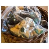 Bags of Chess Pieces in Wicker Basket