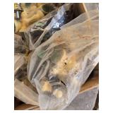 Box Full of Chess Pieces and Metal Chess Board