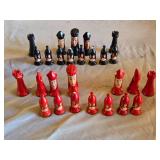 Plaster Chess Set - Chips and Missing Pieces