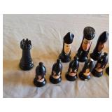 Plaster Chess Set - Chips and Missing Pieces