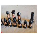 Plaster Chess Set - Chips and Missing Pieces