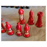 Plaster Chess Set - Chips and Missing Pieces