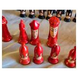 Plaster Chess Set - Chips and Missing Pieces